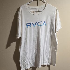 RVCA White and Blue Logo Tee (XL)